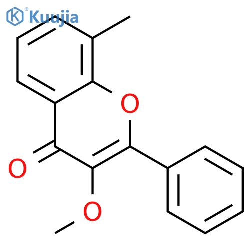 3-Methoxy-8-methyl-2-phenyl-4H-1-benzopyran-4-one structure