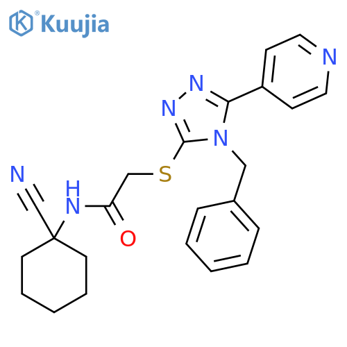 2-{[4-benzyl-5-(pyridin-4-yl)-4H-1,2,4-triazol-3-yl]sulfanyl}-N-(1-cyanocyclohexyl)acetamide structure