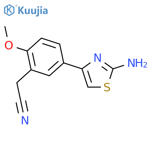 2-5-(2-Amino-1,3-thiazol-4-yl)-2-methoxyphenylacetonitrile structure
