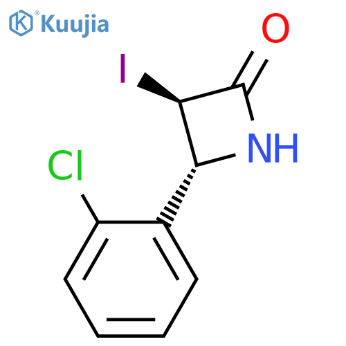 2-Azetidinone, 4-(2-chlorophenyl)-3-iodo-, (3R,4R)-rel- structure