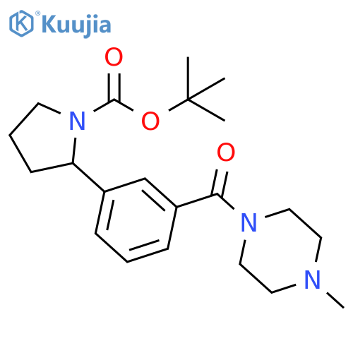 1-Pyrrolidinecarboxylic acid,2-[3-[(4-methyl-1-piperazinyl)carbonyl]phenyl]-, 1,1-dimethylethyl ester structure