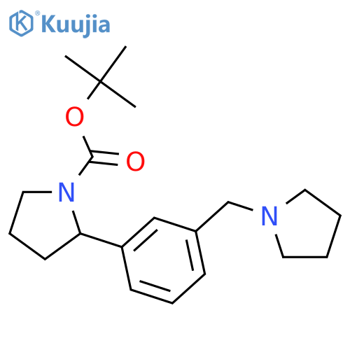 1-Pyrrolidinecarboxylic acid, 2-[3-(1-pyrrolidinylmethyl)phenyl]-,1,1-dimethylethyl ester structure