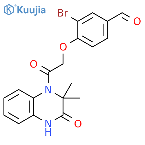 3-Bromo-4-[2-(3,4-dihydro-2,2-dimethyl-3-oxo-1(2H)-quinoxalinyl)-2-oxoethoxy]benzaldehyde structure