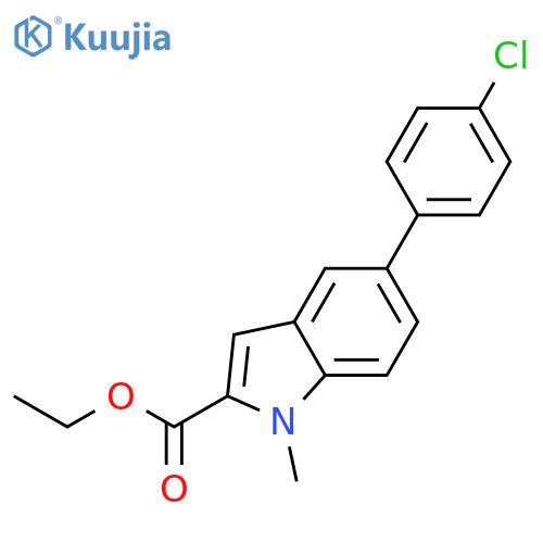 1H-Indole-2-carboxylic acid, 5-(4-chlorophenyl)-1-methyl-, ethyl ester structure