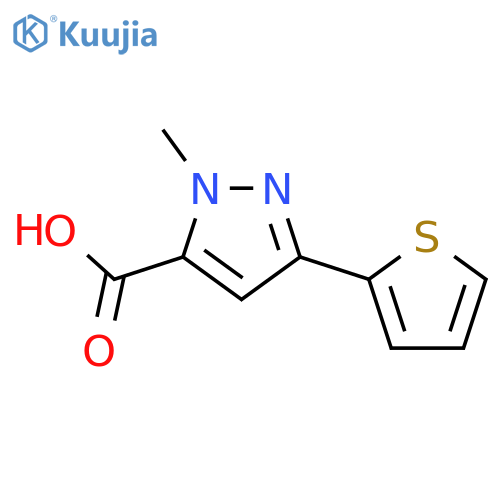 1-Methyl-3-(thiophen-2-yl)-1H-pyrazole-5-carboxylic acid structure