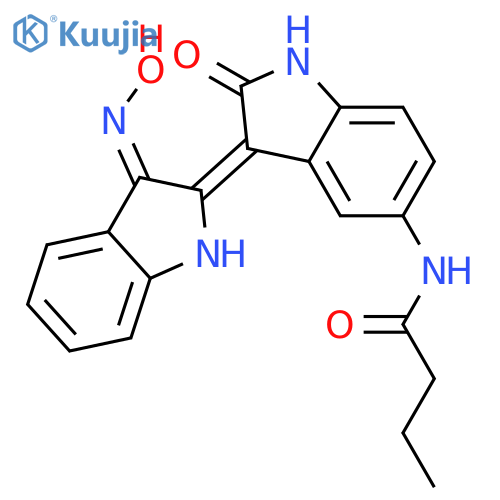 Butanamide,N-[3-[1,3-dihydro-3-(hydroxyimino)-2H-indol-2-ylidene]-2,3-dihydro-2-oxo-1H-indol-5-yl]- structure