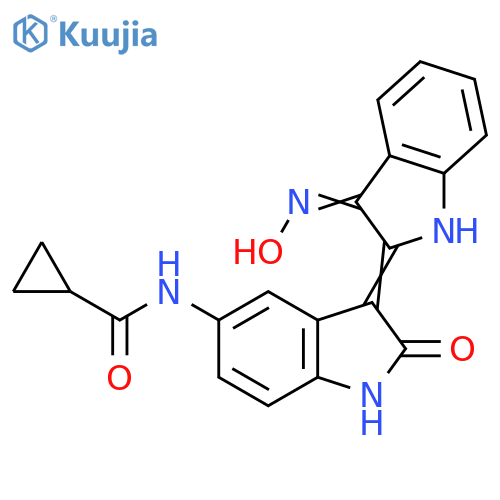 Cyclopropanecarboxamide,N-[3-[1,3-dihydro-3-(hydroxyimino)-2H-indol-2-ylidene]-2,3-dihydro-2-oxo-1H-indol-5-yl]- structure