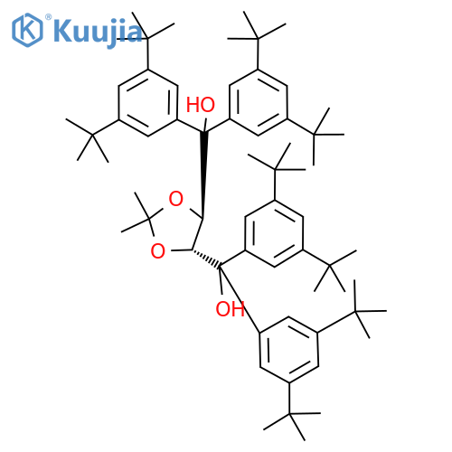 ((4R,5R)-2,2-Dimethyl-1,3-dioxolane-4,5-diyl)bis(bis(3,5-di-tert-butylphenyl)methanol) structure