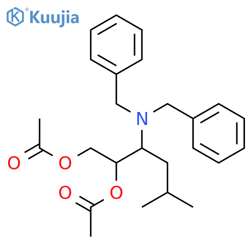 (2R,3S)-3-(dibenzylamino)-5-methylhexane-1,2-diyl diacetate structure