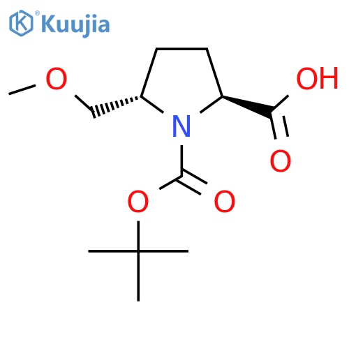 1-(tert-butoxy)carbonyl-5-(methoxymethyl)pyrrolidine-2-carboxylic acid structure