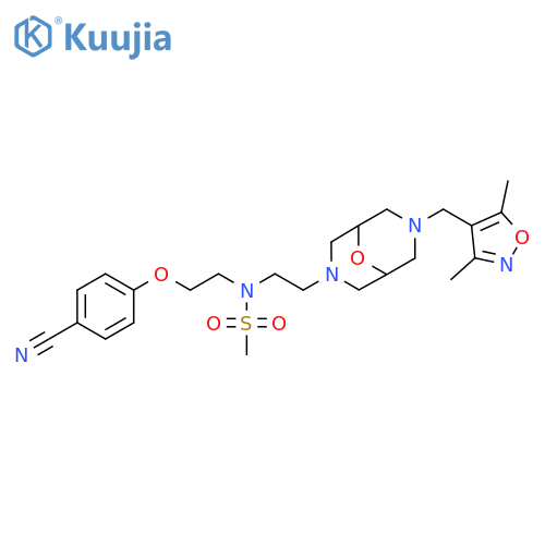 Methanesulfonamide,N-[2-(4-cyanophenoxy)ethyl]-N-[2-[7-[(3,5-dimethyl-4-isoxazolyl)methyl]-9-oxa-3,7-diazabicyclo[3.3.1]non-3-yl]ethyl]- structure