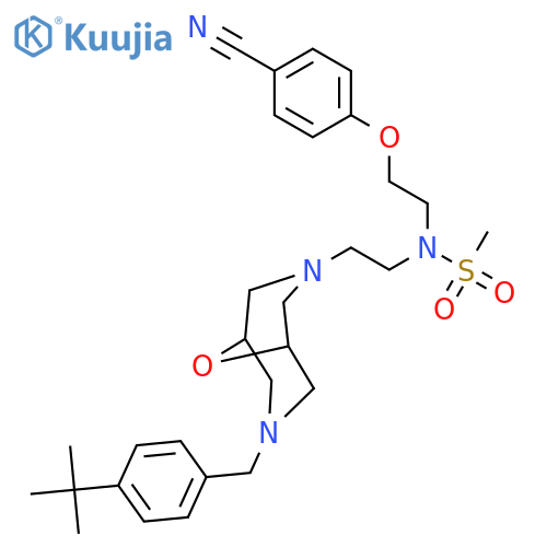Methanesulfonamide,N-[2-(4-cyanophenoxy)ethyl]-N-[2-[7-[[4-(1,1-dimethylethyl)phenyl]methyl]-9-oxa-3,7-diazabicyclo[3.3.1]non-3-yl]ethyl]- structure