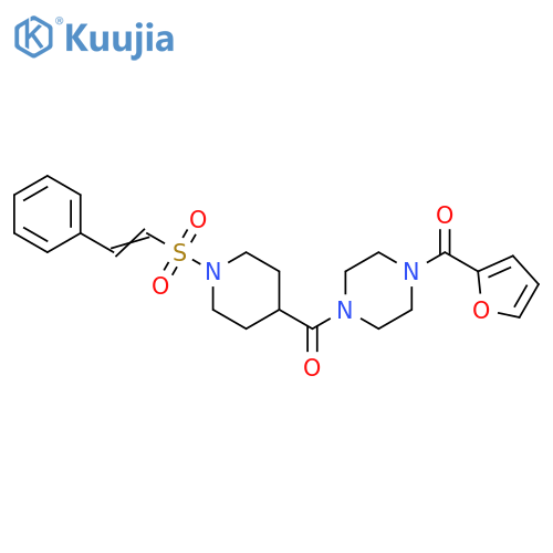 [4-(2-Furanylcarbonyl)-1-piperazinyl][1-[(2-phenylethenyl)sulfonyl]-4-piperidinyl]methanone structure