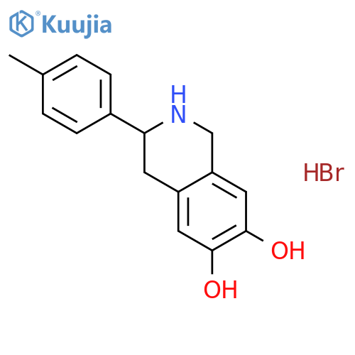 6,7-Isoquinolinediol,1,2,3,4-tetrahydro-3-(4-methylphenyl)-, hydrobromide (1:1) structure