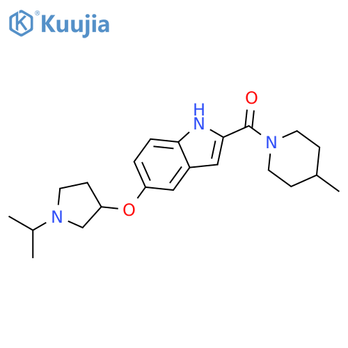 Piperidine,4-methyl-1-[[5-[[1-(1-methylethyl)-3-pyrrolidinyl]oxy]-1H-indol-2-yl]carbonyl]- structure