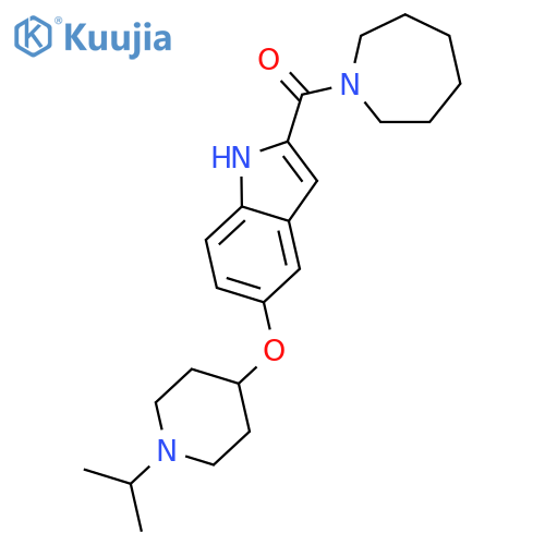 1H-Azepine,hexahydro-1-[[5-[[1-(1-methylethyl)-4-piperidinyl]oxy]-1H-indol-2-yl]carbonyl]- structure
