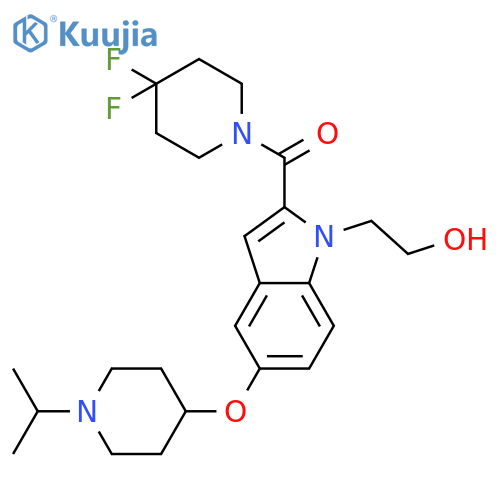 Piperidine,4,4-difluoro-1-[[1-(2-hydroxyethyl)-5-[[1-(1-methylethyl)-4-piperidinyl]oxy]-1H-indol-2-yl]carbonyl]- structure