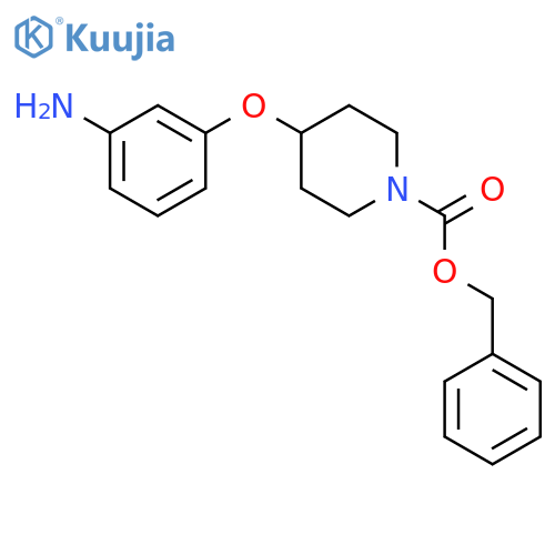 1-Piperidinecarboxylic acid, 4-(3-aminophenoxy)-, phenylmethyl ester structure