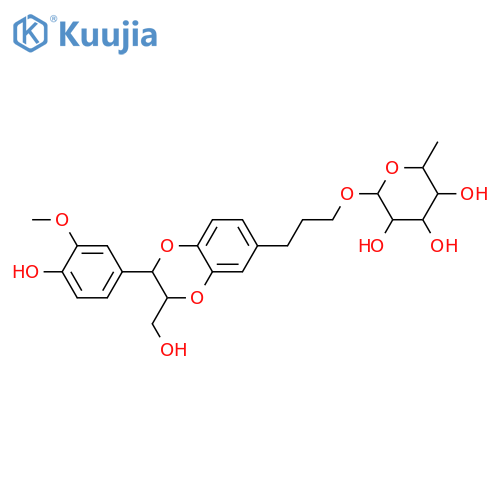 4,7'-Epoxy-3,8'-oxylignan-3',4',9,9'-tetrol; (7'ξ,8'ξ)-form, 3'-Me ether, 9-O-α-L-rhamnopyranoside structure