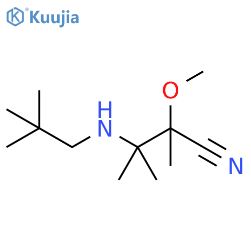 Butanenitrile, 3-[(2,2-dimethylpropyl)amino]-2-methoxy-2,3-dimethyl- structure