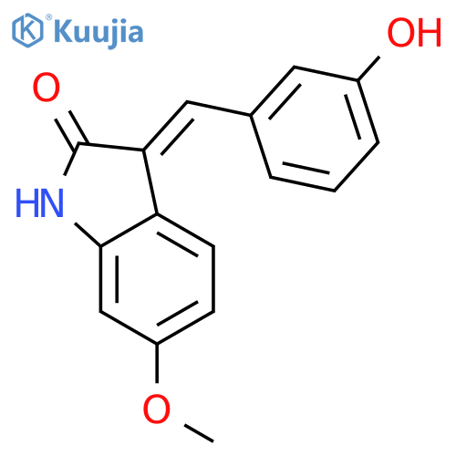 2H-Indol-2-one,1,3-dihydro-3-[(3-hydroxyphenyl)methylene]-6-methoxy-, (3E)- structure