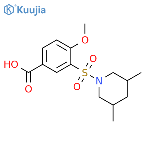 3-(3,5-Dimethyl-piperidine-1-sulfonyl)-4-methoxy-benzoic acid structure