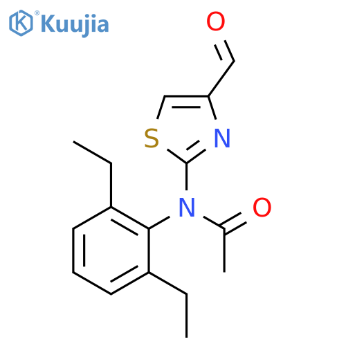 N-(2,6-diethylphenyl)-N-(4-formyl-1,3-thiazol-2-yl)acetamide structure