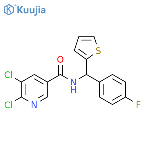 5,6-Dichloro-N-[(4-fluorophenyl)-2-thienylmethyl]-3-pyridinecarboxamide structure