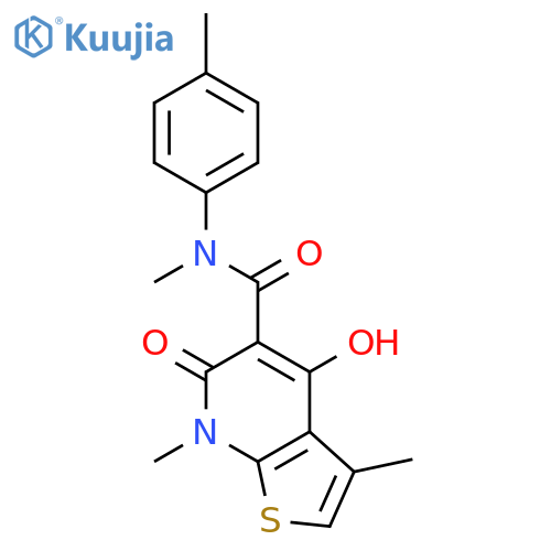 Thieno[2,3-b]pyridine-5-carboxamide,6,7-dihydro-4-hydroxy-N,3,7-trimethyl-N-(4-methylphenyl)-6-oxo- structure