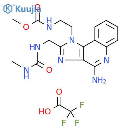 Carbamic acid,[2-[4-amino-2-[[[(methylamino)carbonyl]amino]methyl]-1H-imidazo[4,5-c]quinolin-1-yl]ethyl]-, methyl ester, trifluoroacetate structure