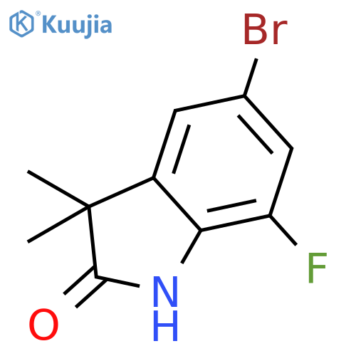 5-bromo-7-fluoro-3,3-dimethyl-2,3-dihydro-1H-indol-2-one structure