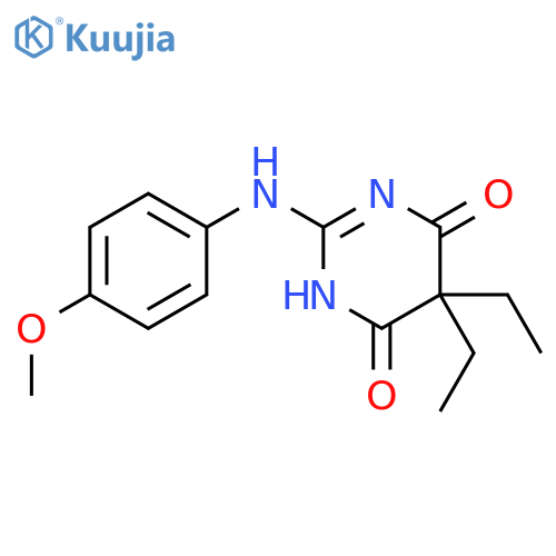 4,6(1H,5H)-Pyrimidinedione,5,5-diethyl-2-[(4-methoxyphenyl)amino]- structure