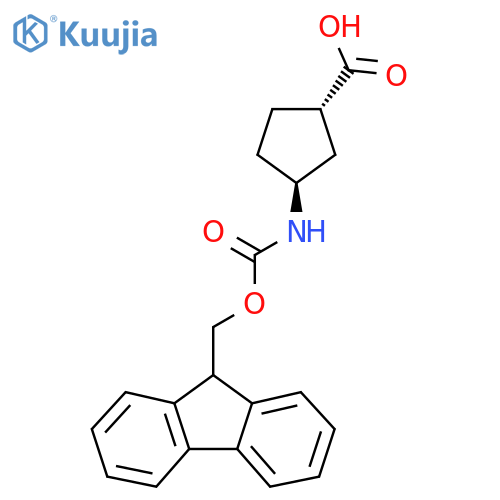 (1S, 3S)-3-(9H-Fluoren-9-ylmethoxycarbonylamino)-cyclopentanecarboxylic acid structure
