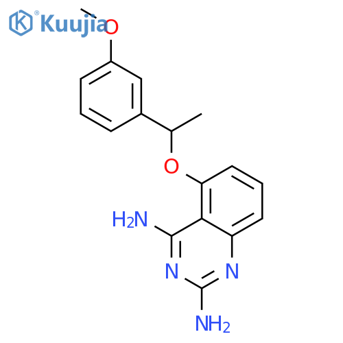 2,4-Quinazolinediamine, 5-[1-(3-methoxyphenyl)ethoxy]- structure