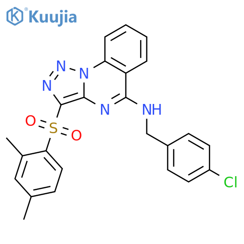 N-(4-chlorophenyl)methyl-3-(2,4-dimethylbenzenesulfonyl)-1,2,3triazolo1,5-aquinazolin-5-amine structure