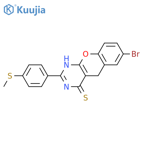 7-bromo-2-4-(methylsulfanyl)phenyl-3H,4H,5H-chromeno2,3-dpyrimidine-4-thione structure