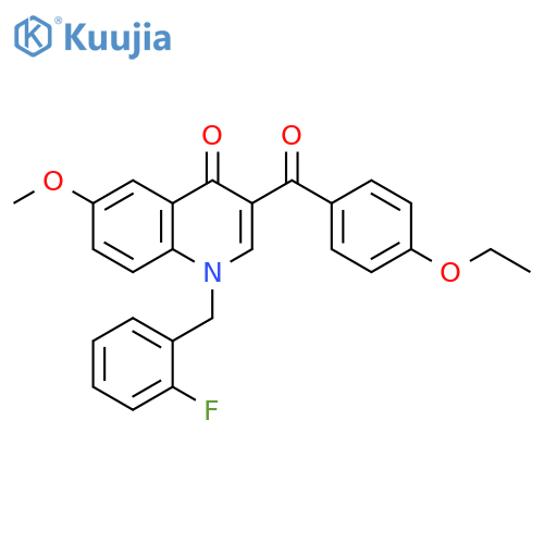 3-(4-ethoxybenzoyl)-1-(2-fluorophenyl)methyl-6-methoxy-1,4-dihydroquinolin-4-one structure