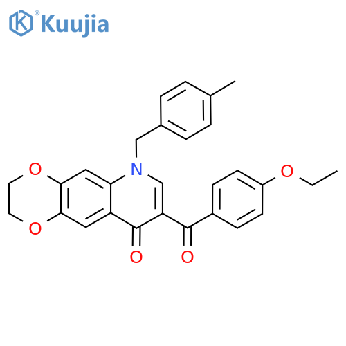 8-(4-ethoxybenzoyl)-6-(4-methylphenyl)methyl-2H,3H,6H,9H-1,4dioxino2,3-gquinolin-9-one structure
