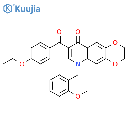 8-(4-ethoxybenzoyl)-6-(2-methoxyphenyl)methyl-2H,3H,6H,9H-1,4dioxino2,3-gquinolin-9-one structure