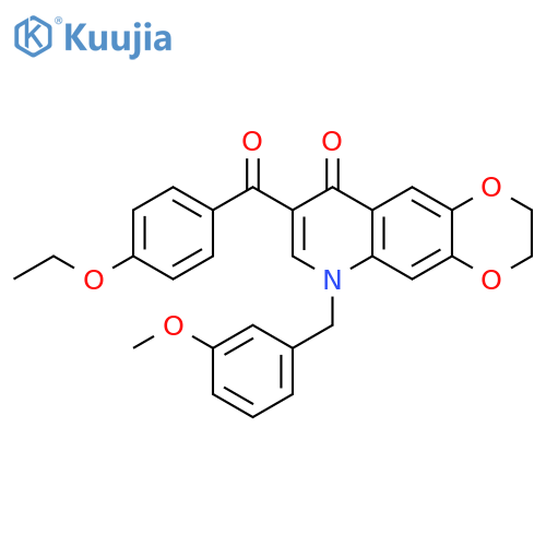 8-(4-ethoxybenzoyl)-6-(3-methoxyphenyl)methyl-2H,3H,6H,9H-1,4dioxino2,3-gquinolin-9-one structure