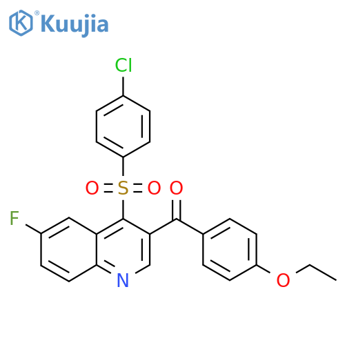 4-(4-chlorobenzenesulfonyl)-3-(4-ethoxybenzoyl)-6-fluoroquinoline structure