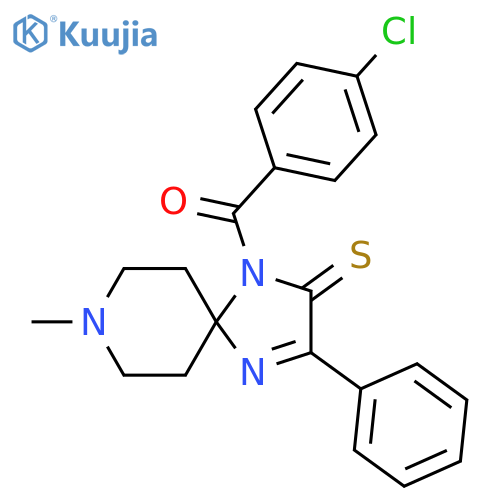 1-(4-chlorobenzoyl)-8-methyl-3-phenyl-1,4,8-triazaspiro4.5dec-3-ene-2-thione structure