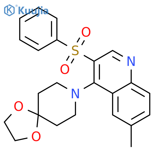 8-3-(benzenesulfonyl)-6-methylquinolin-4-yl-1,4-dioxa-8-azaspiro4.5decane structure