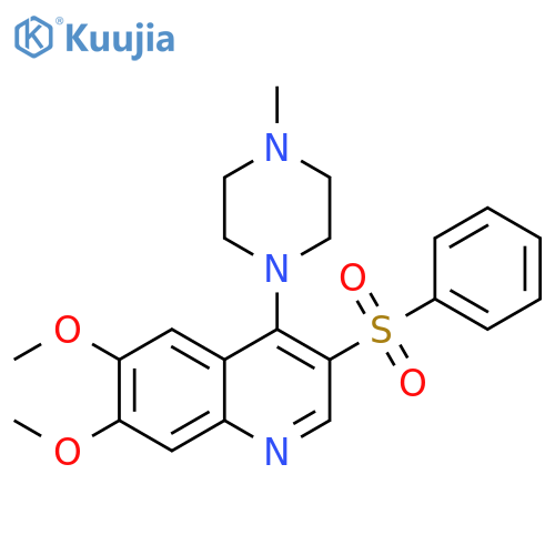3-(benzenesulfonyl)-6,7-dimethoxy-4-(4-methylpiperazin-1-yl)quinoline structure