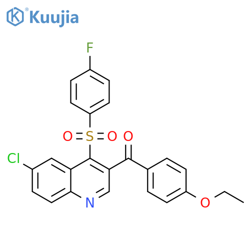 6-chloro-3-(4-ethoxybenzoyl)-4-(4-fluorobenzenesulfonyl)quinoline structure