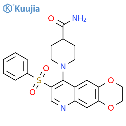 1-8-(benzenesulfonyl)-2H,3H-1,4dioxino2,3-gquinolin-9-ylpiperidine-4-carboxamide structure