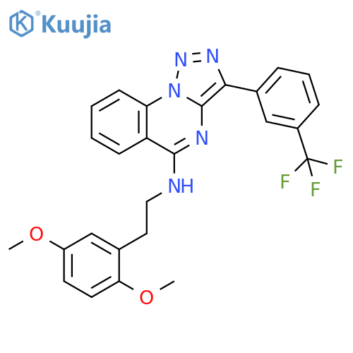 N-2-(2,5-dimethoxyphenyl)ethyl-3-3-(trifluoromethyl)phenyl-1,2,3triazolo1,5-aquinazolin-5-amine structure