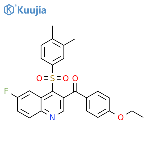 4-(3,4-dimethylbenzenesulfonyl)-3-(4-ethoxybenzoyl)-6-fluoroquinoline structure