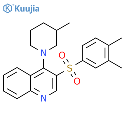 3-(3,4-dimethylbenzenesulfonyl)-4-(3-methylpiperidin-1-yl)quinoline structure