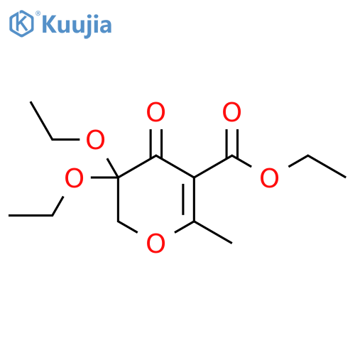 2H-Pyran-5-carboxylic acid, 3,3-diethoxy-3,4-dihydro-6-methyl-4-oxo-, ethyl ester structure